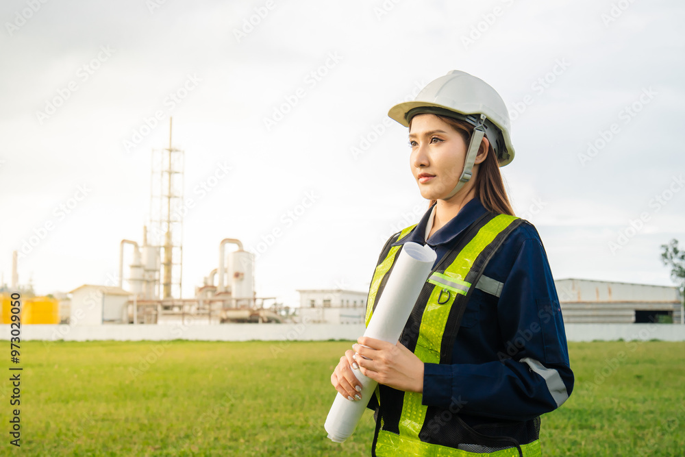 custom made wallpaper toronto digital
Asian technical man and woman standing holding work drawings