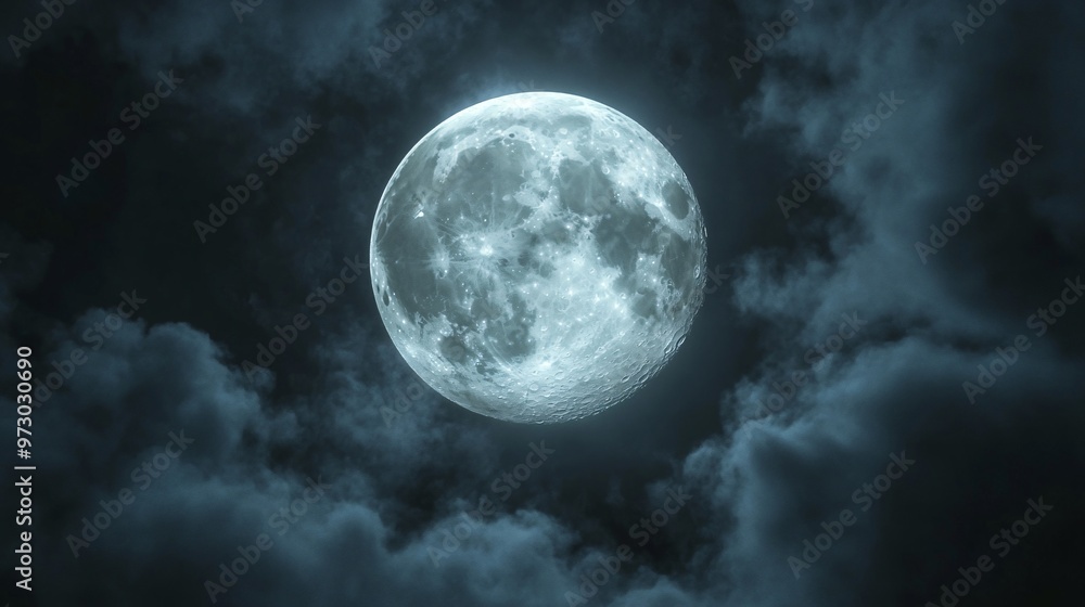 Full moon shining on cloudy Night sky background. Full moon shining on cloudy Night sky background.