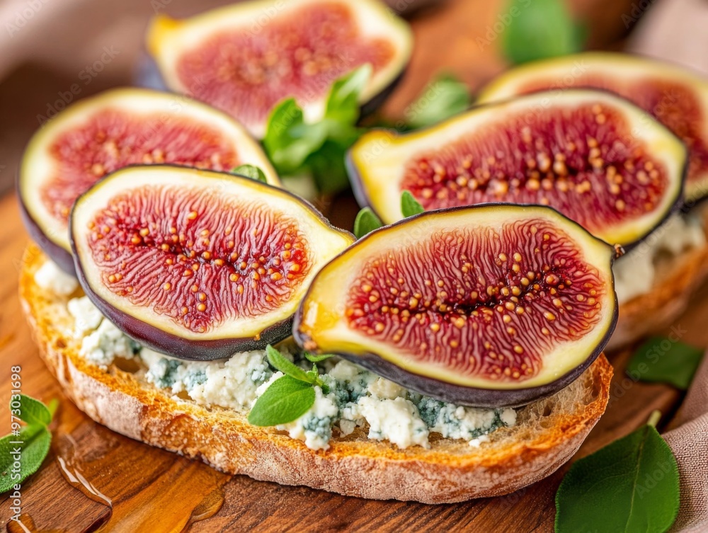 A freshly made fig and blue cheese A freshly made fig and blue cheese