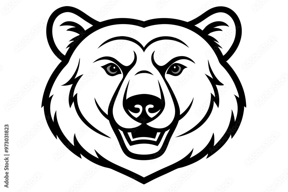 Bear head vector line art illustration Bear head vector line art illustration