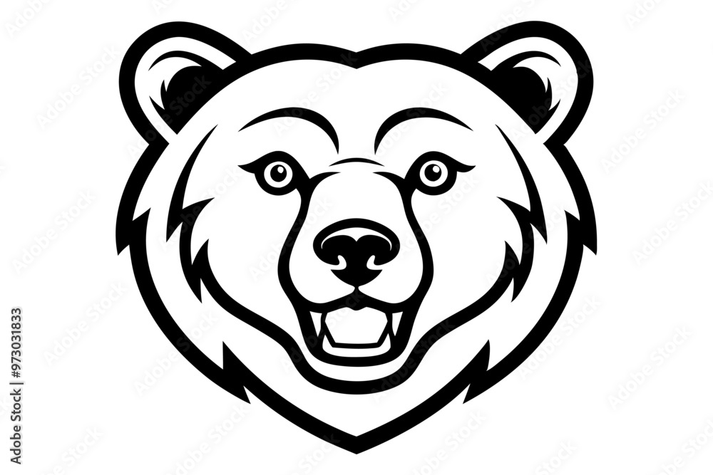 Bear head vector line art illustration Bear head vector line art illustration
