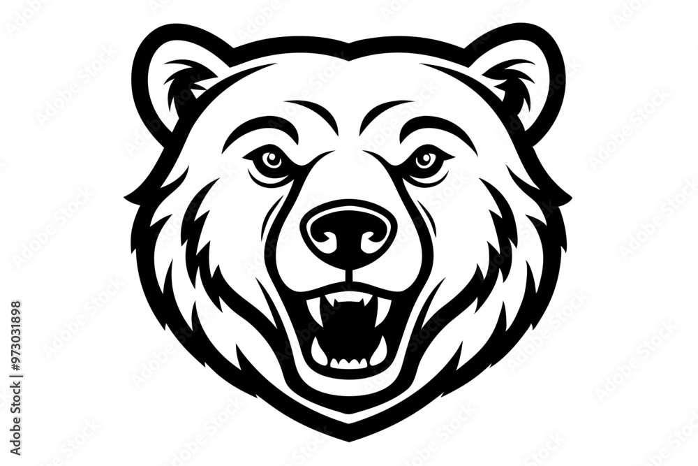 Bear head vector line art illustration Bear head vector line art illustration