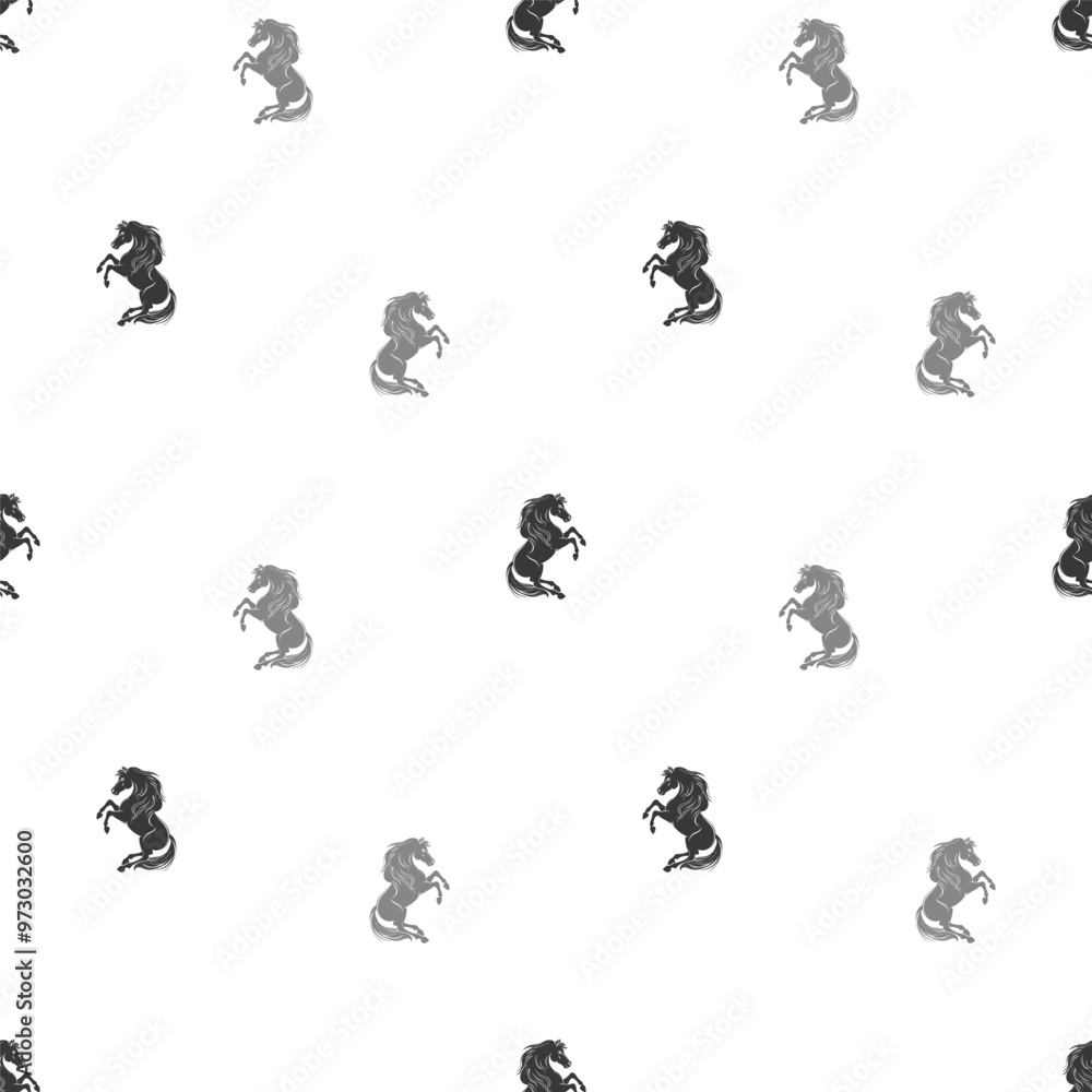 Seamless vector pattern with playful horses Seamless vector pattern with playful horses