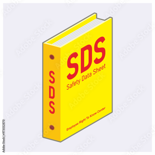 Isometric material safety data sheet document vector illustration. Chemical material information.