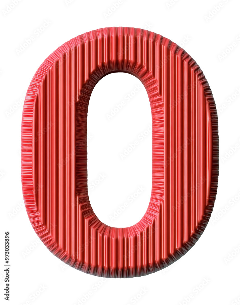 3D red zero on white background isolated transparent 3D red zero on white background isolated transparent