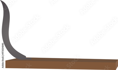 Indian traditional fish knife for cutting vegetables and meat . Fish knife vector  illustration isolated on white background.