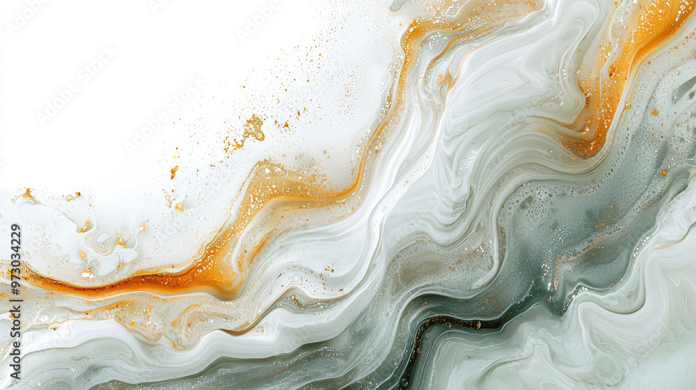 Fluid shapes and organic textures create stunning essence of nature in this abstract background. harmonious blend of white, gray, and gold evokes sense of tranquility and elegance Fluid shapes and organic textures create stunning essence of nature in this abstract background. harmonious blend of white, gray, and gold evokes sense of tranquility and elegance