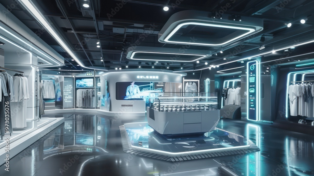 Futuristic Retail Store Interior Futuristic Retail Store Interior