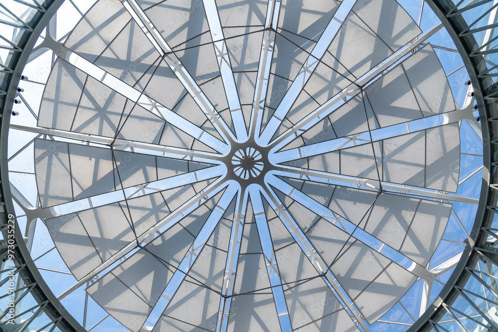 Fototapeta premium Close up of modern architectural dome structures