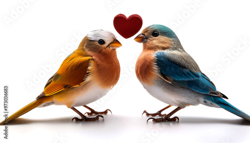 Love birds isolated on white background