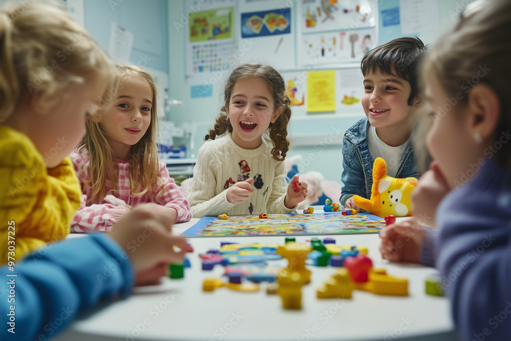 children playing in classroom children playing in classroom