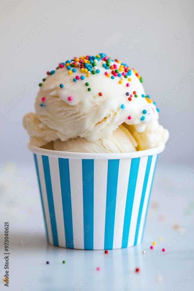 ice cream cup with colorful sprinkles ice cream cup with colorful sprinkles