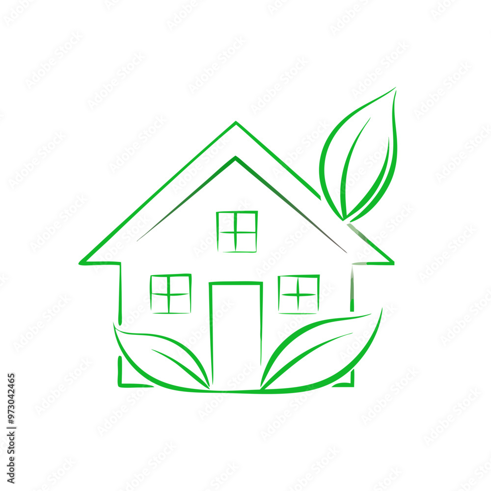 Vector design template of nature house simple, residential house, forest Vector design template of nature house simple, residential house, forest