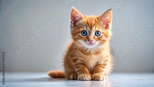 Adorable red kitten with playful demeanor, perfect for cat lovers and pet enthusiasts photo