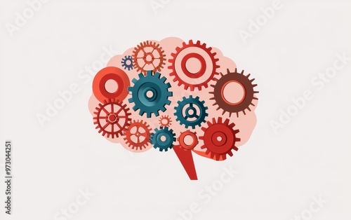 Wallpaper Mural Abstract brain composed of colorful gears and cogs, symbolizing creativity, creativity, business idea generation Torontodigital.ca