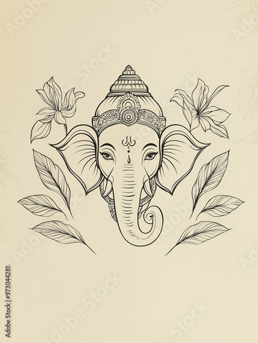 Minimalist line-art of Lord...