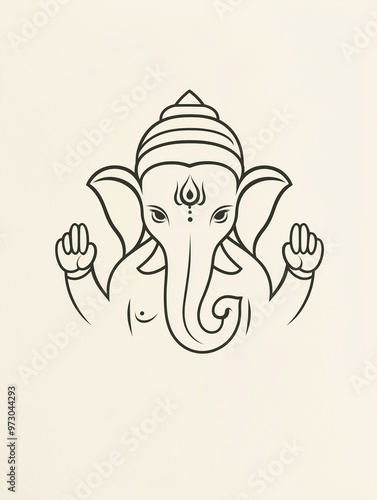 Minimalist line-art of Lord...