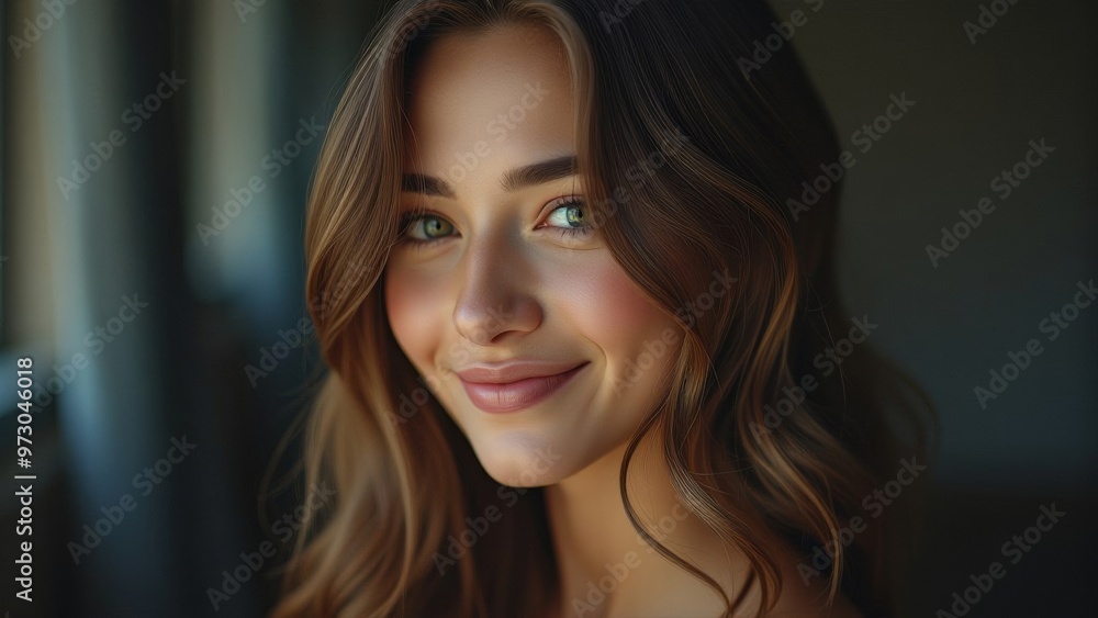 Portrait of a happy woman, close-up. Portrait of a happy woman, close-up.