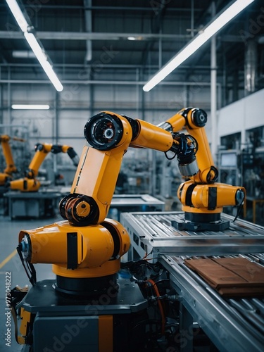 AI robots collaborating with humans in manufacturing.