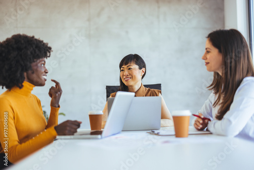 Diverse Business Meeting with Female Professionals Collaborating