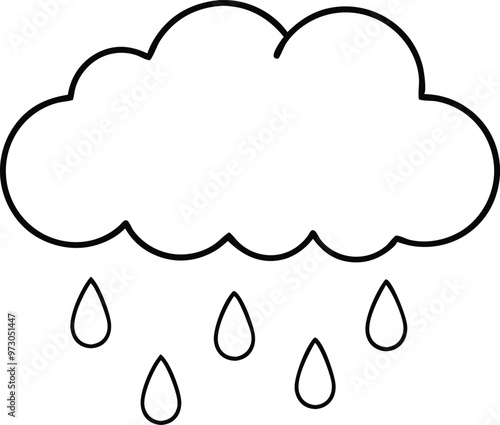 Playful Raindrops and Clouds Kids Coloring Fun
