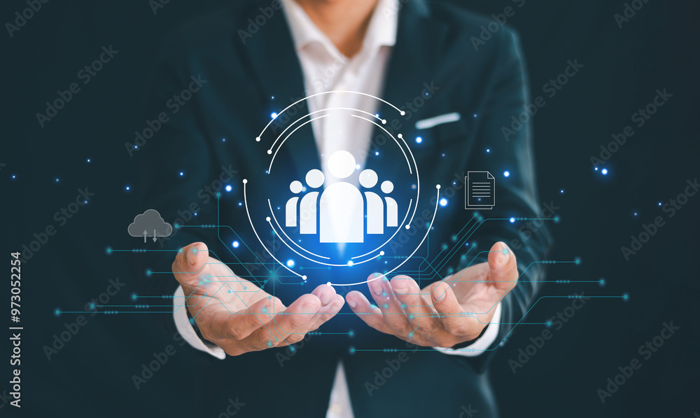 Naklejka premium HR concept, enterprise management and global structural relationship management, human resource management, human resource management