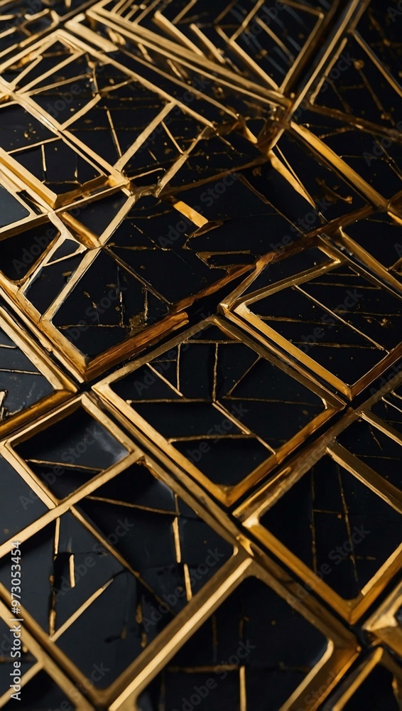 Black and gold abstract geometric pattern Black and gold abstract geometric pattern