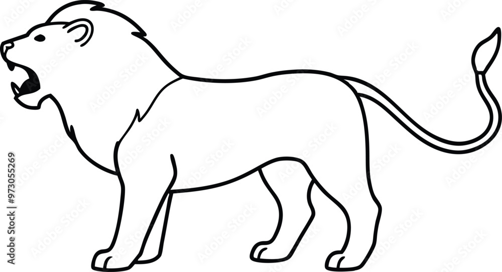 Kids Coloring Book Lion Roaring in the Savanna Vector Illustration
Kids Coloring Book Lion Roaring in the Savanna Vector Illustration