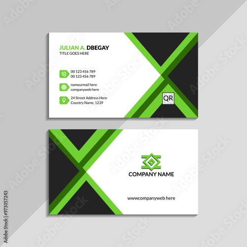 Modern green business card design template