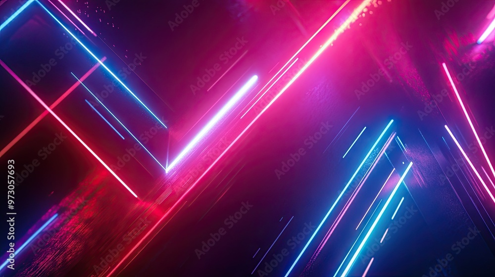 A futuristic abstract background with neon lines and geometric shapes, glowing in the dark. A futuristic abstract background with neon lines and geometric shapes, glowing in the dark.