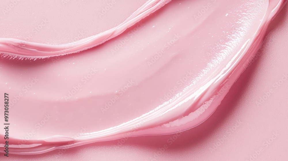 Close-up of smooth pink cosmetic cream swirl on a pastel background. Perfect for beauty, skincare, and cosmetic advertising and promotions. Close-up of smooth pink cosmetic cream swirl on a pastel background. Perfect for beauty, skincare, and cosmetic advertising and promotions.