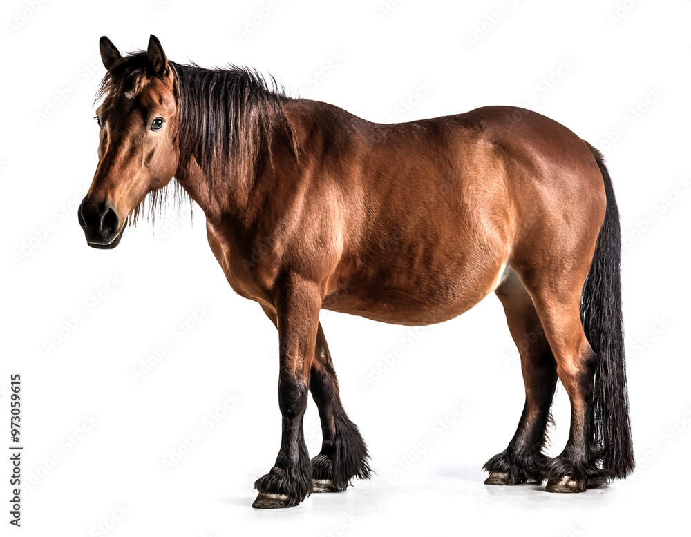 Fototapeta premium adult horse animal isolated on white background