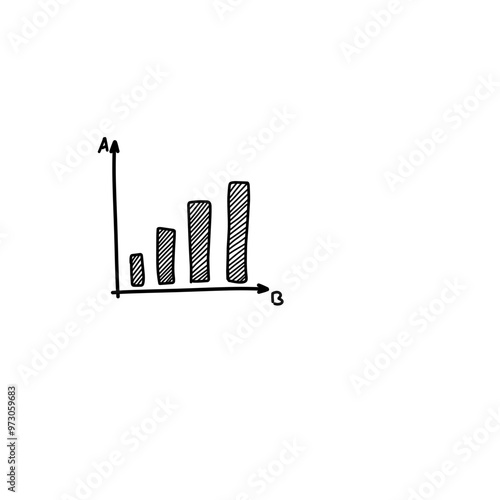 Hand drawn business doodle of chart, graph, daigram photo