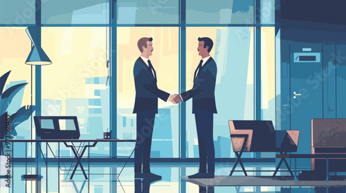 Businessmen shaking hands after successful deal, new project development, entrepreneurs agreement, signed contract, negotiation success