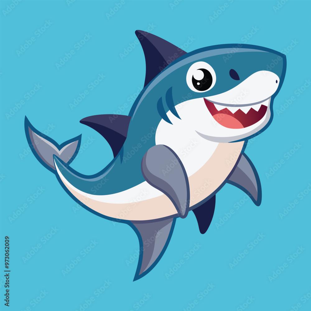 Naklejka premium Print Cute Hammerhead Shark Clipart Vector Art for Fun and Creative Designs