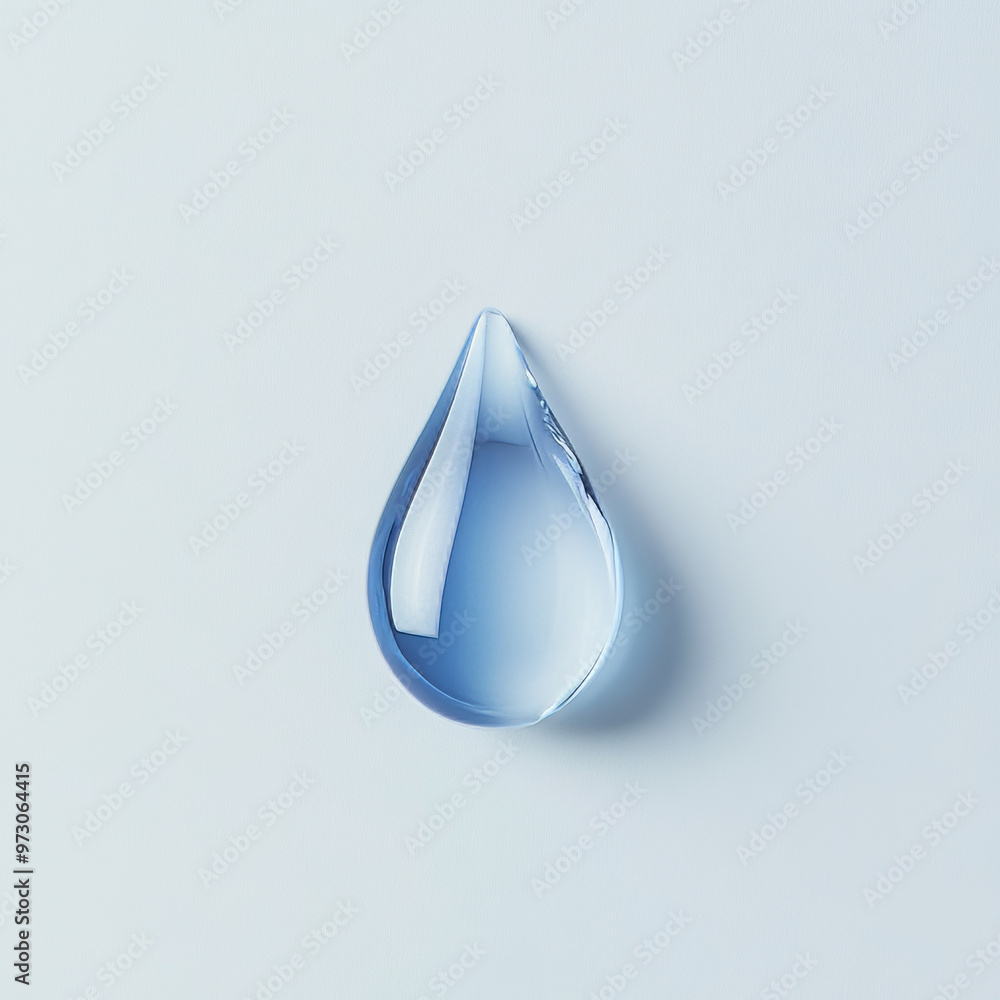 Close-up of a pristine blue water droplet isolated against a white background, symbolizing purity, hydration, and freshness.
Close-up of a pristine blue water droplet isolated against a white background, symbolizing purity, hydration, and freshness.
