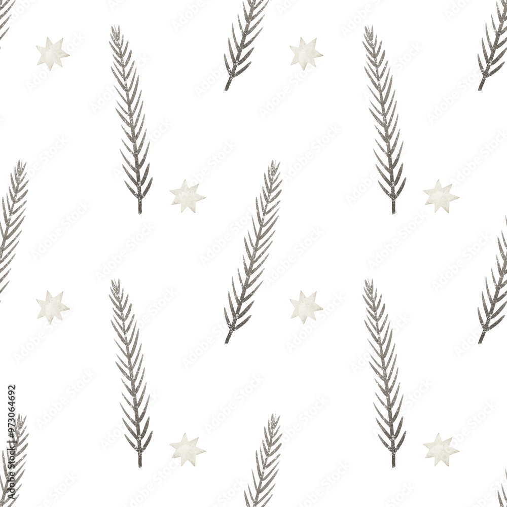 Seamless pattern with cartoon twigs. hand drawing. ornament, flat style. design for fabric, print, textile, wrapper Seamless pattern with cartoon twigs. hand drawing. ornament, flat style. design for fabric, print, textile, wrapper