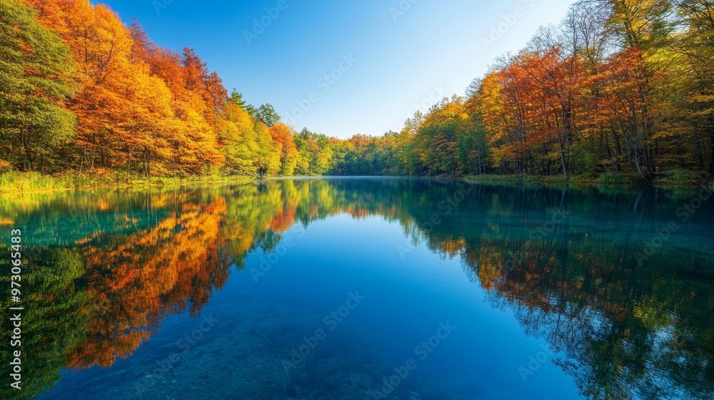 Autumn Reflections on a Serene Lake Autumn Reflections on a Serene Lake