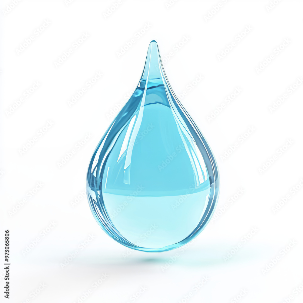 Close-up of a pristine blue water droplet isolated against a white background, symbolizing purity, hydration, and freshness.
Close-up of a pristine blue water droplet isolated against a white background, symbolizing purity, hydration, and freshness.
