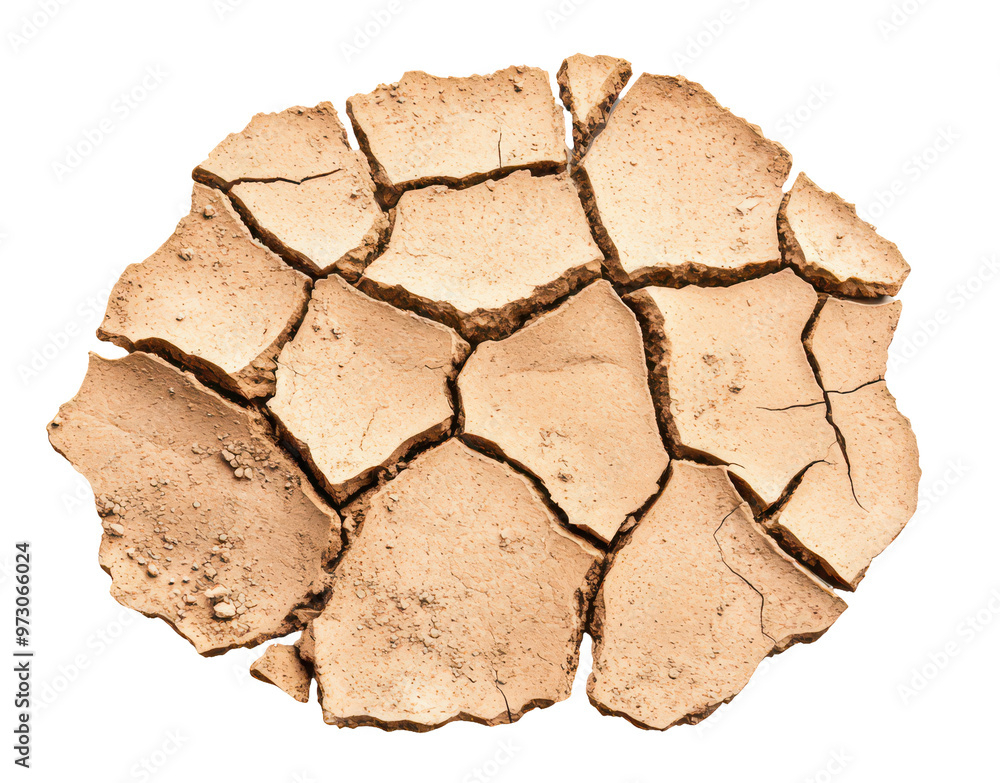 Cracked earth texture showing drought effects isolate on transparent background, cutout, png Cracked earth texture showing drought effects isolate on transparent background, cutout, png