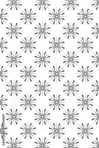 Seamless floral pattern in black and white