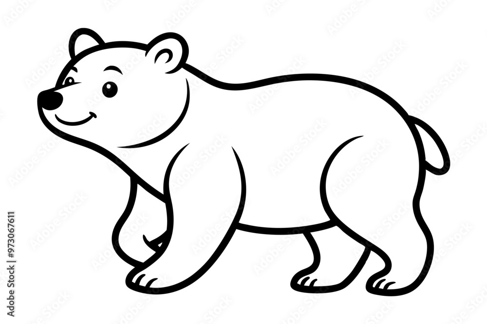 A cute bear vector line art illustration A cute bear vector line art illustration