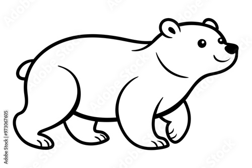 A cute bear vector line art illustration