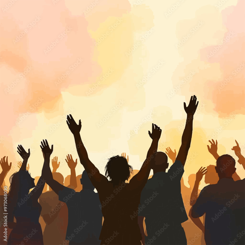 Crowd of people at concert waving arms in the air
oil painting vector Crowd of people at concert waving arms in the air
oil painting vector