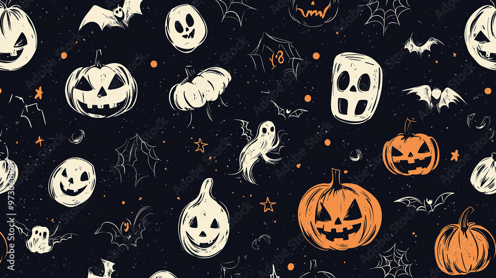 Halloween Spooky pattern illustration
Halloween Spooky pattern illustration