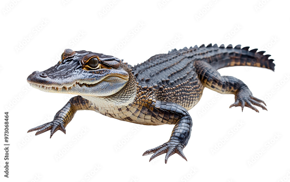 Naklejka premium Thai freshwater crocodile on transparent background, png 