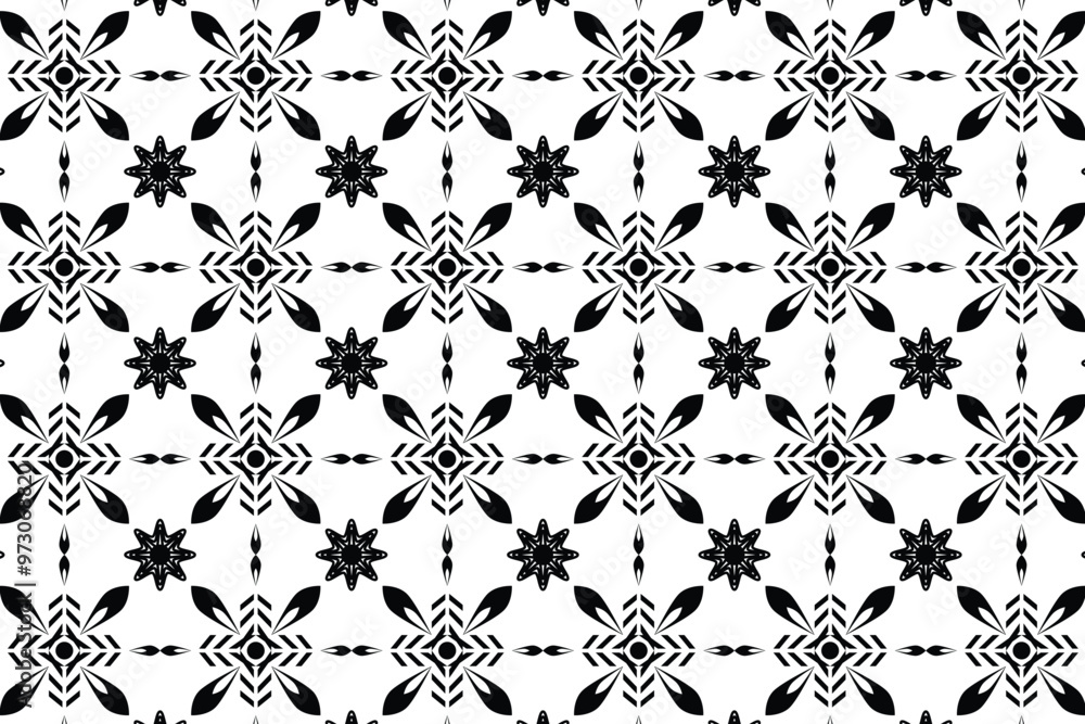 Fototapeta premium Ornate Geometric Floral Pattern - Seamless Design