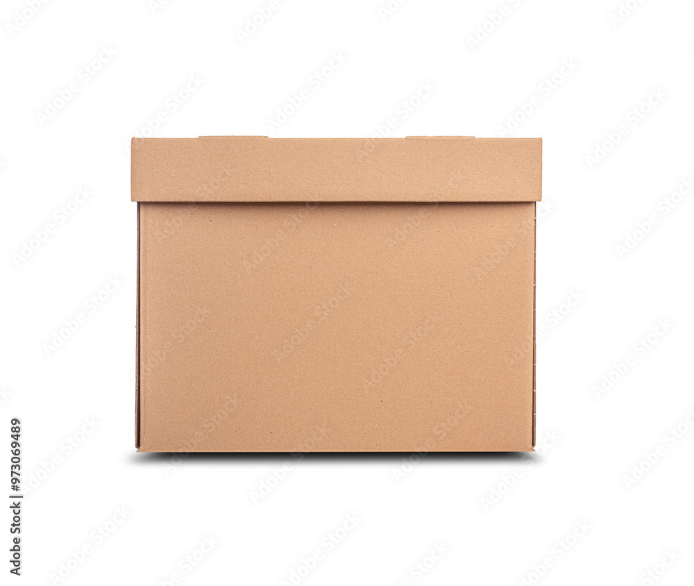 Cardboard box isolated on a white background.