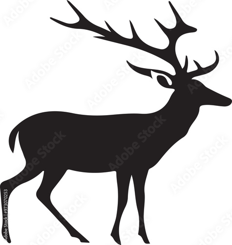 Wallpaper Mural Vector deer silhouette isolated on white background.AI GENERATIVE Torontodigital.ca