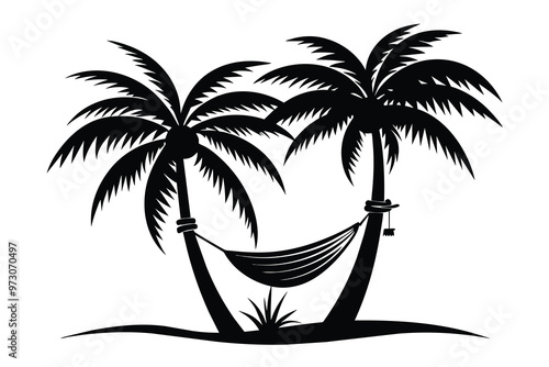 palm tree with Hammock G.eps